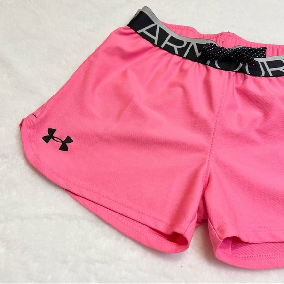 Under Armour Pink and Black Athletic Shorts Girls Size Medium - Picture 2 of 8